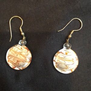 Brown swirl earrings